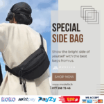Black Unisex Trendy Side Bag - Image 2