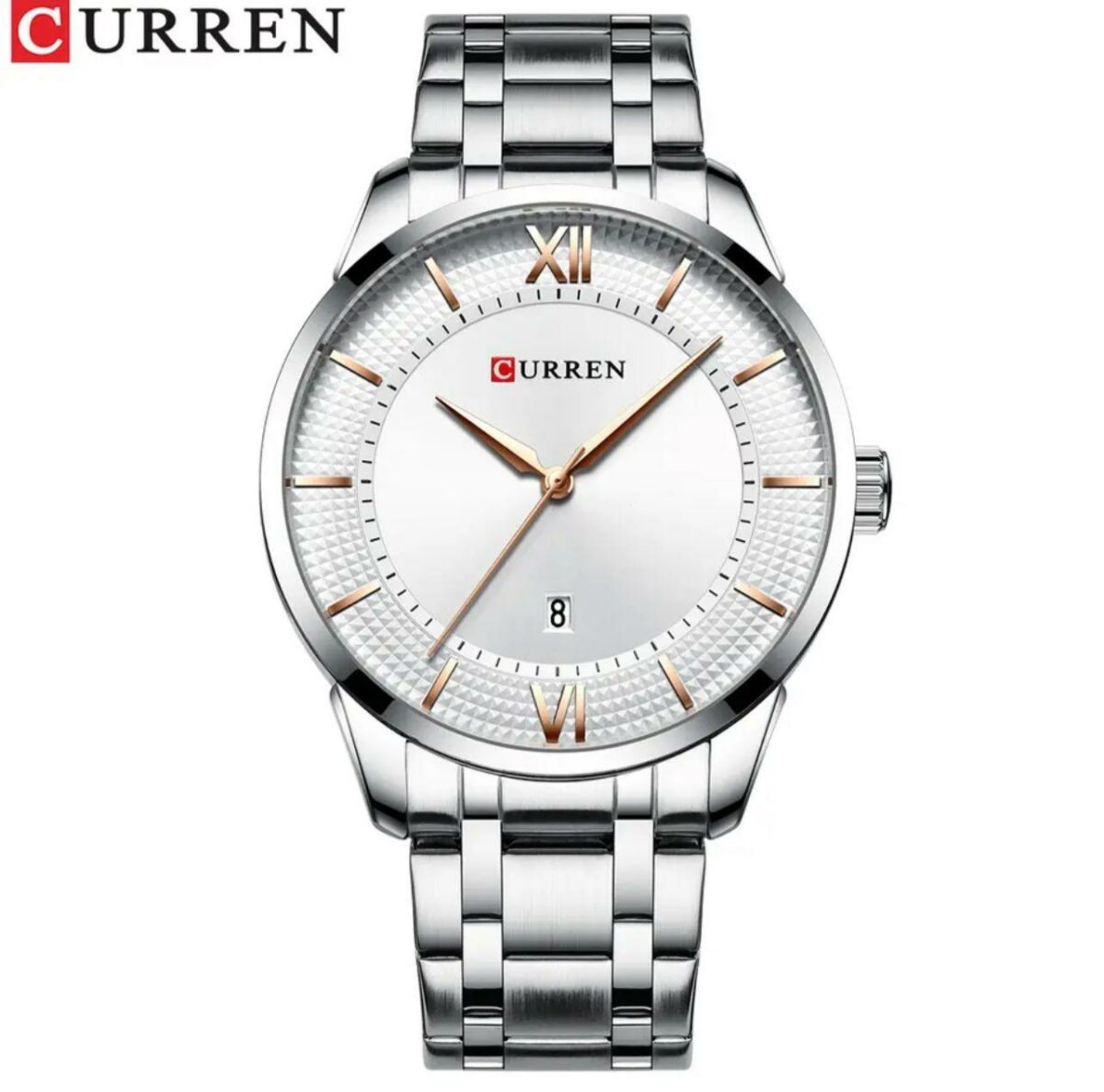 Curren Mens white dial SS Watch with Date Function - Image 2