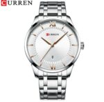 Curren Mens white dial SS Watch with Date Function - Image 2