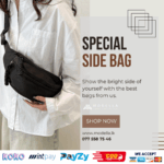 Black Unisex Trendy Side Bag - Image 3