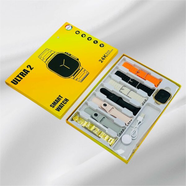 Ultra 2 24k Gold Smart Watch with 7 Strap