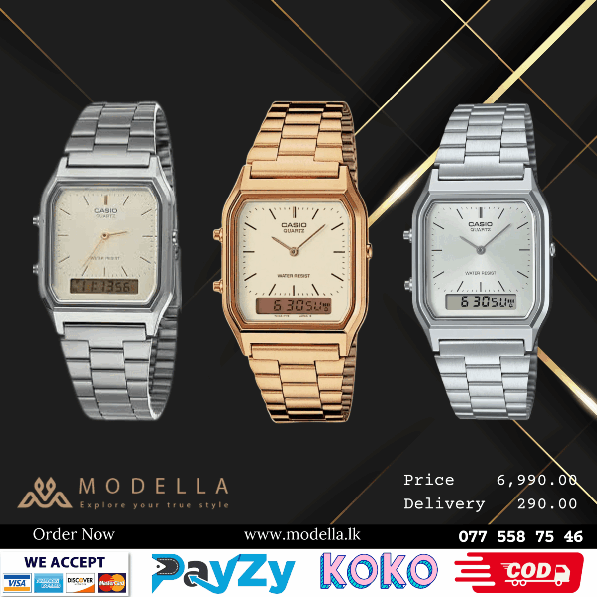 Men's Steel Watch Casio AQ-230 - Image 2