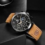 Mens Leather Belt Date watch