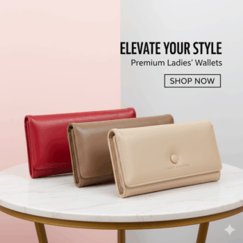Ladies Luxury Wallet Red Beige Color
