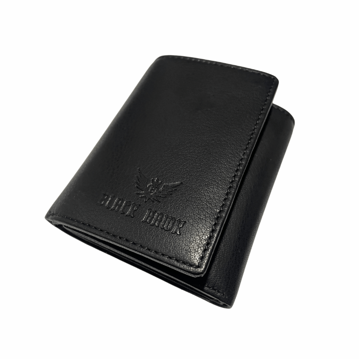 Mens Leather Wallet - 3Fold Black Brown - Image 3