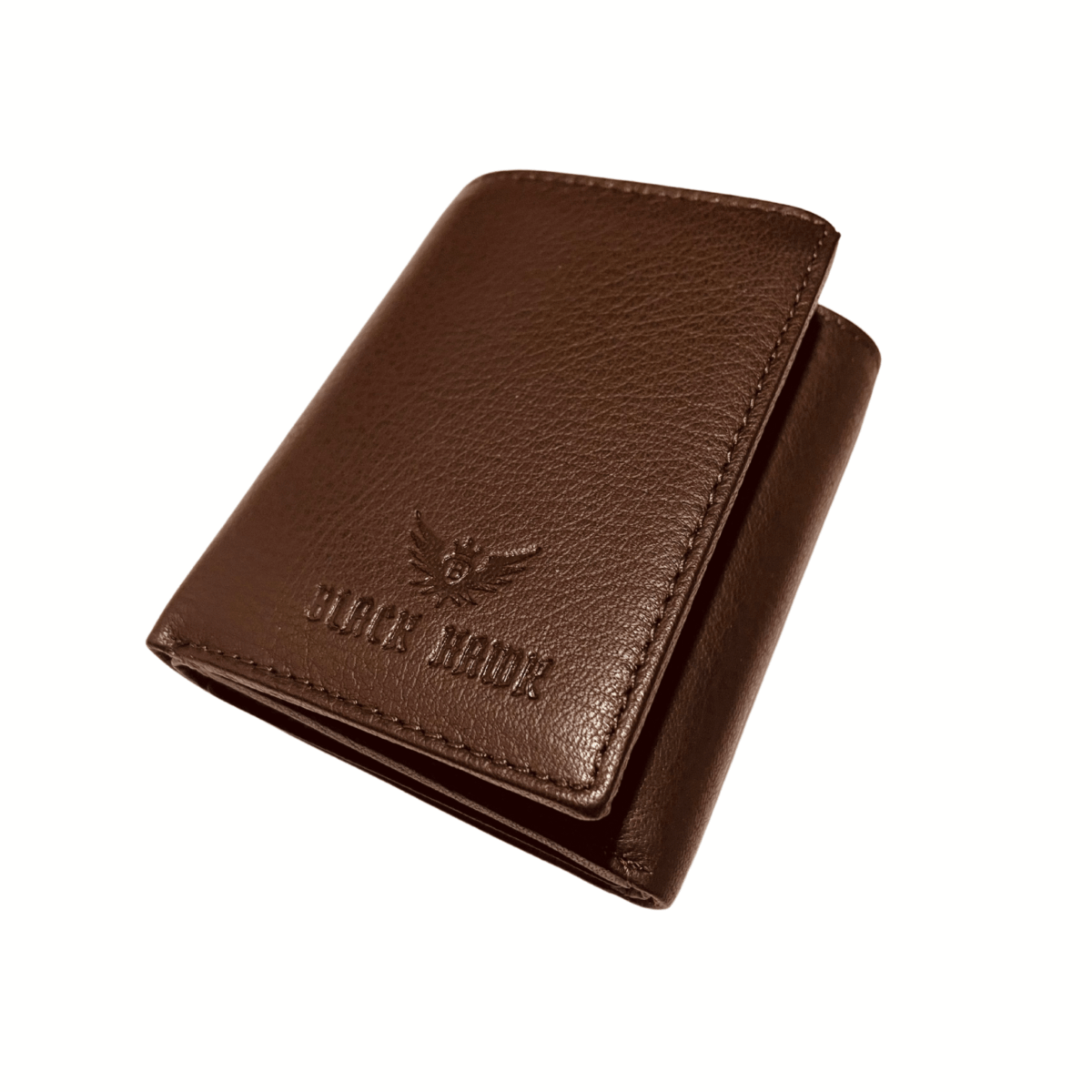 Mens Leather Wallet - 3Fold Black Brown - Image 2