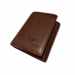 Mens Leather Wallet - 3Fold Black Brown - Image 2