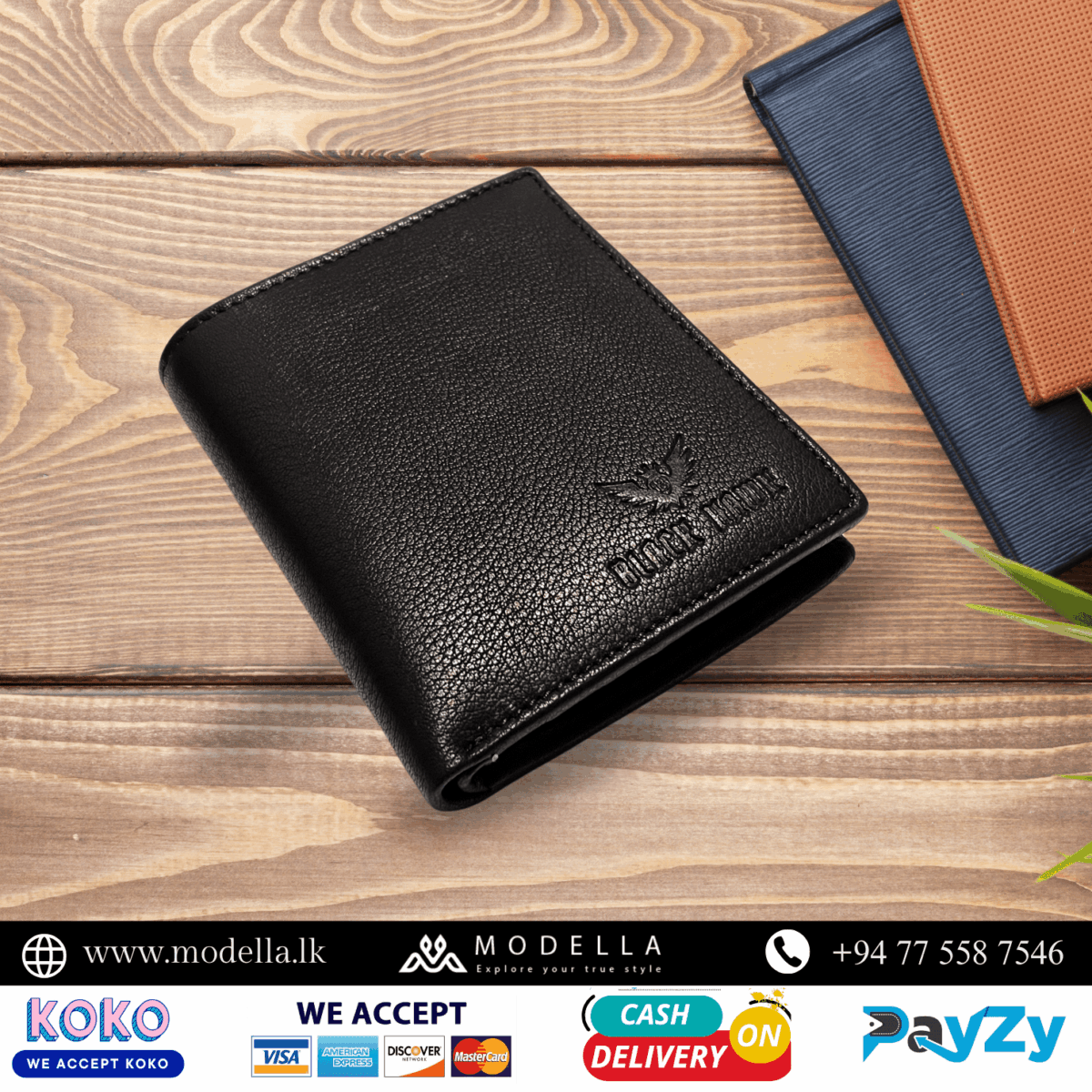 Mens Leather Wallet Book Type - Brown Black - Image 4