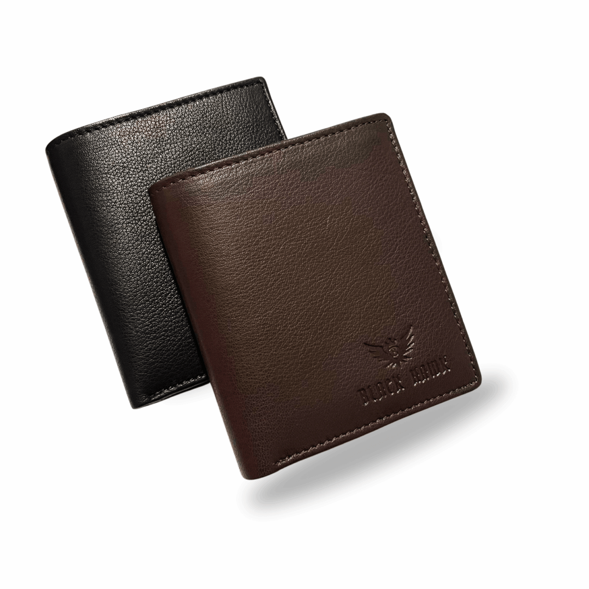 Mens Leather Wallet Book Type - Brown Black - Image 1