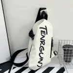 Chest Side Unisex Mens Side Bag Black Beige Color - Image 3