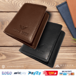 Mens Leather Wallet - 3Fold Black Brown - Image 4