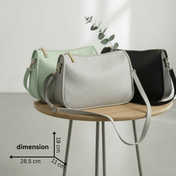 Ladies Hand Bag Black Gray Green