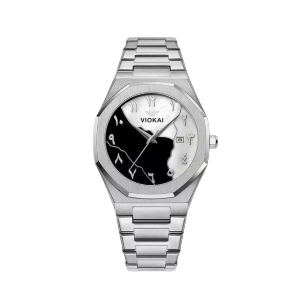 Arabic Steel Date Black Gold Silver High Quality Mens Watch