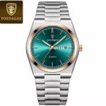 Mens Watch Casual Office Stainless Steel SS Day Date - Image 5
