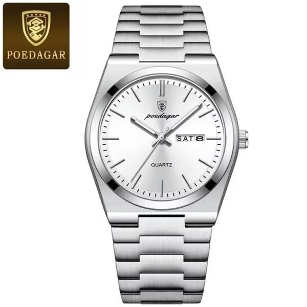 Mens Watch Casual Office Stainless Steel SS Day Date