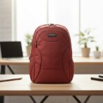 Laptop Backpack Red Trendy Bag Office School Bag