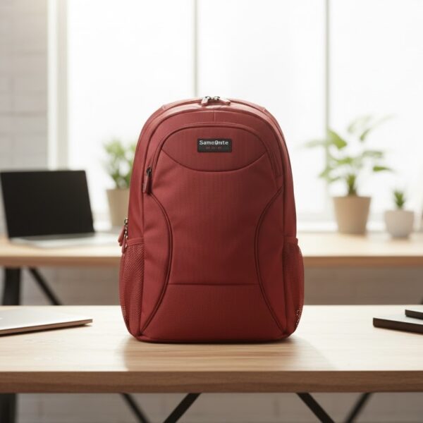 Laptop Backpack Red Trendy Bag Office School Bag
