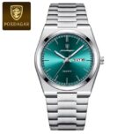 Mens Watch Casual Office Stainless Steel SS Day Date - Image 4