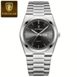 Mens Watch Casual Office Stainless Steel SS Day Date - Image 2