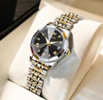 Ladies Olevs Two Tone White Dial Blue Dial Women's SS Girls Watch - Image 3
