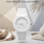 Mens Aura Arabic Chain light Weight Watch Black White - Image 2