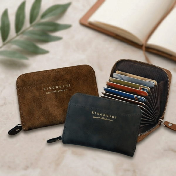 Mens Card Wallet Black Brown