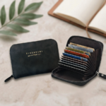 Mens Card Wallet Black Brown - Image 3