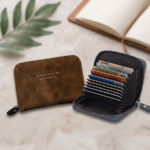 Mens Card Wallet Black Brown - Image 2